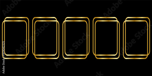Golden thin frame set. Gold geometric borders in art deco style. Thin linear radiance rectangular shape collection. geometric, gold background, frame vector, gold vector, frame set, luxury. Eps10