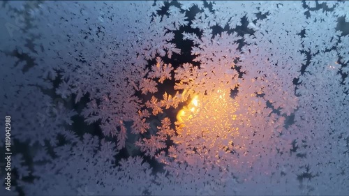 Frosty Window Patterns - A Winters Tale of Ice Crystals and Light.