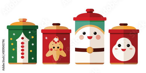 Christmas containers holiday festive decorations season celebration cheerful joy