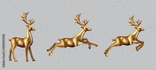 Decorative christmas deer with ornament and decoration balls on antlers