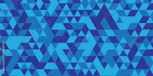 Abstract geometric seamless pattern origami blue, green square cube repeat triangulated random cube low polygon triangle textile abstract corporate creative design.	
