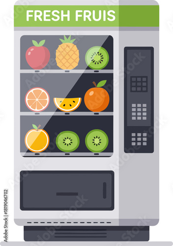 Fresh Fruit Vending Machine Flat Icon