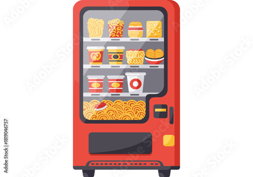 Flat Design Instant Noodle Vending Machine Icon