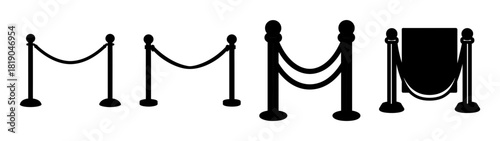 Elegant velvet rope stanchions queue barrier posts crowd control line management system