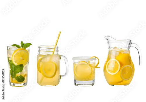 Refreshing lemonade drinks ready for summer fun