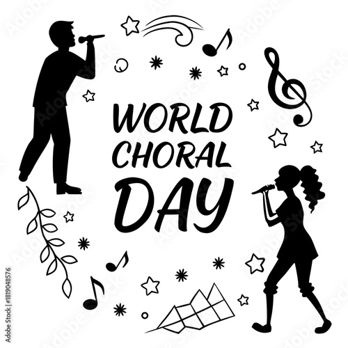 WORLD CHORAL DAY vector illustration isolated on white background