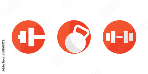 Fitness Gym Equipment Icons  Flat Design Strength Training