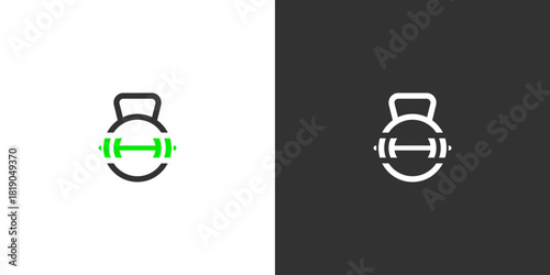 Abstract Fitness Equipment Logo  Modern Gym Brand Symbol
