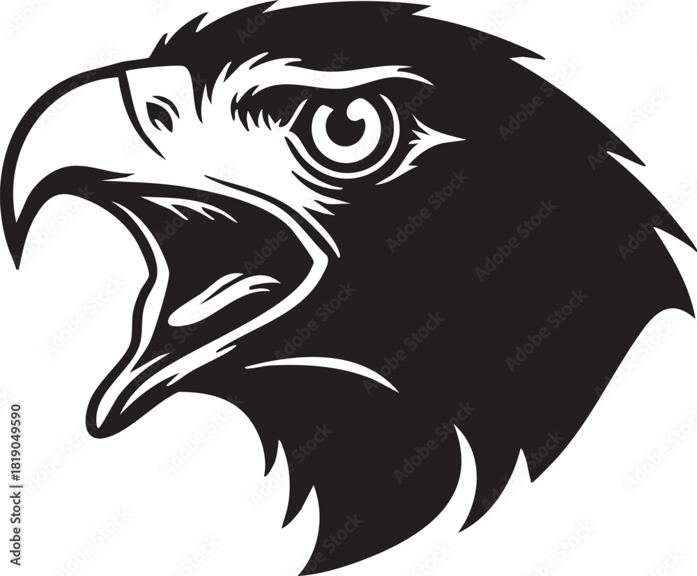 Fototapeta premium Eagle Head Vector Illustration Majestic Bird of Prey Graphic Design