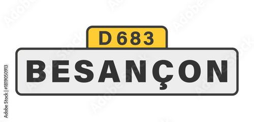 BESANÇON D683 panneau entrée d'agglomération, (symbolique)