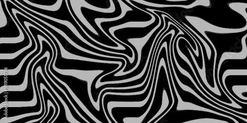 Marble texture, abstract border frame, futuristic design background. aesthetic zebra skin. Optical illusion line pattern. Liquid black and white line abstract background. Monochrome line wave .