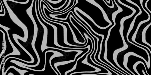Marble texture, abstract border frame, futuristic design background. aesthetic zebra skin. Optical illusion line pattern. Liquid black and white line abstract background. Monochrome line wave .