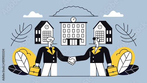 Abstract visual representation of two distinct entities merging or acquiring symbolizing business strategy and partnership with dynamic geometric shapes and vibrant color contrasts