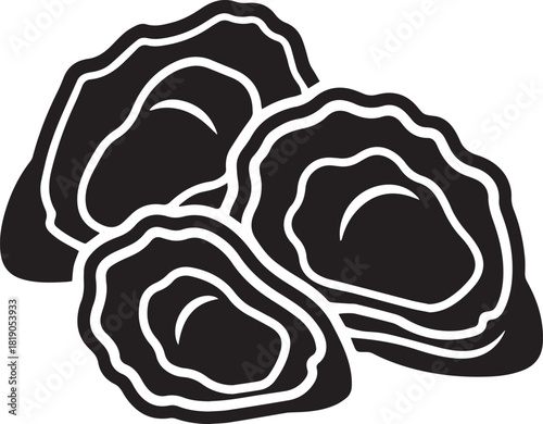 Black and White Oyster Icons vector