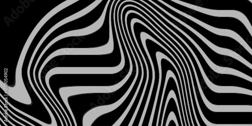 Marble texture, abstract border frame, futuristic design background. aesthetic zebra skin. Optical illusion line pattern. Liquid black and white line abstract background. Monochrome line wave .