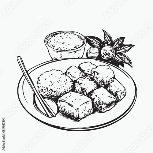 hand drawn vector illustration of food
