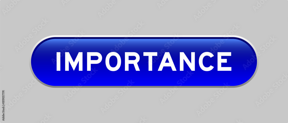 Fototapeta premium Blue color capsule shape button with word importance on gray background