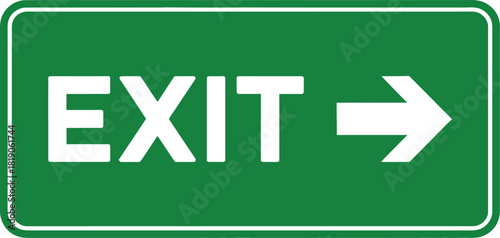 Find the nearest emergency exit sign green and white with arrow direction guide