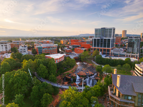 Slika na platnu Greenville, South Carolina at Falls Park on Reedy Creek