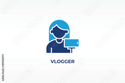 VLOGGER vector, icon or logo sign isolated symbol illustration