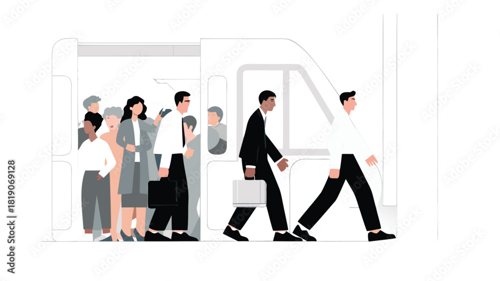 Obraz premium Dynamic composition featuring three silhouetted business professionals in a modern abstract setting suitable for corporate or team focused concepts