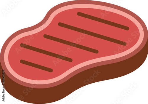 Grilled steak vector illustration food barbecue meat delicious dinner lunch gourmet design
