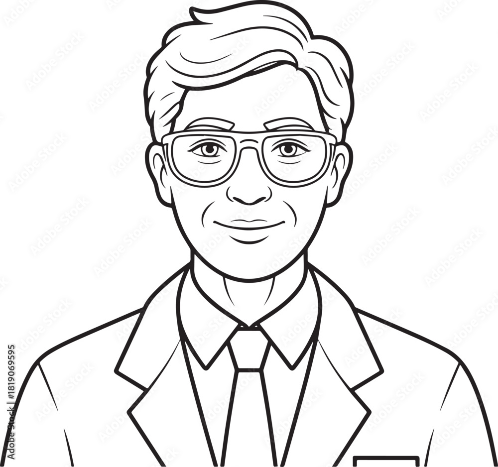 Fototapeta premium man with glasses, Biotechnologist profession
