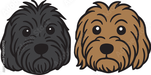 Photography two dogs vector illustration