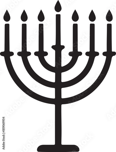 hanukkah menorah with candles