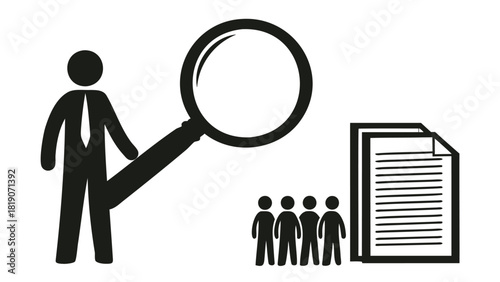 Modern flat vector illustration of a professional businessman in silhouette representing corporate success and business concepts with clean lines and vibrant colors