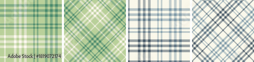 flannel pattern set.checkered fabric texture background.