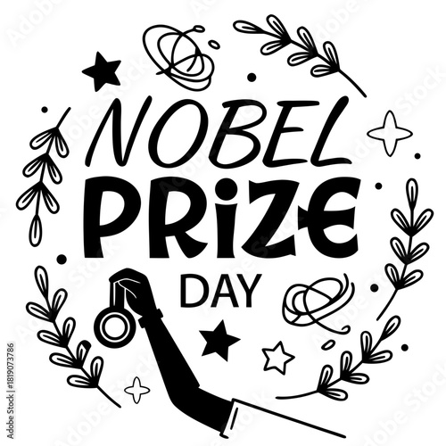 NOBEL PRIZE DAY vector illustration isolated on white background