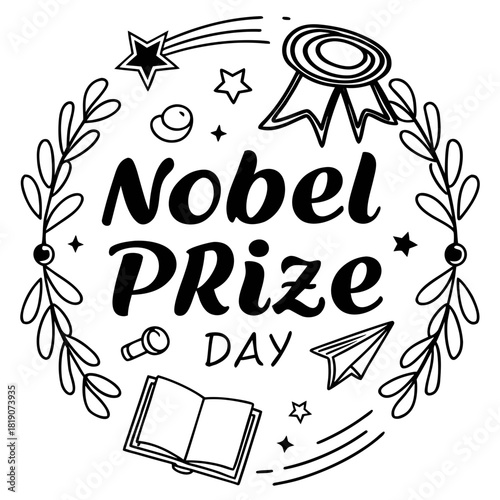 NOBEL PRIZE DAY vector illustration isolated on white background