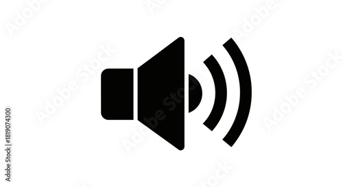 A black speaker icon with sound waves emanating from it, representing audio output.