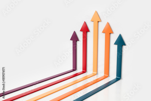 Colorful Upward Arrows Symbolizing Growth and Progress