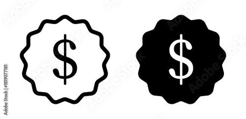Dollar currency and badge icon