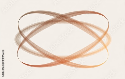 Interwoven oblong shapes gradient art, light neutral background