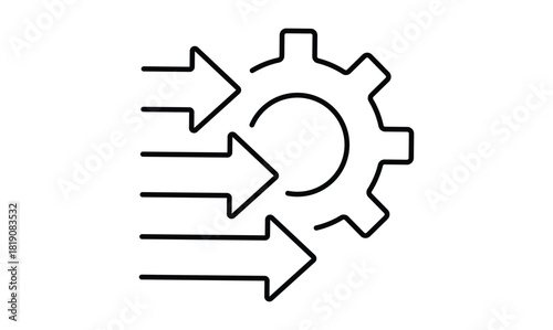 Process management icon isolated on transparent background. transmission gear wheel, optimization operation. vector illustration. EPS 10