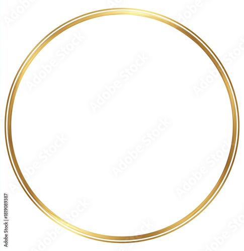 Simple golden ring, double-lined circle with white center space