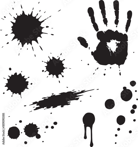 set of ink splashes