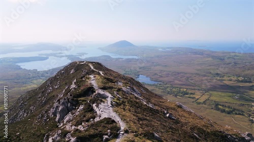 Aerial view of Connemara National Park with Diamond hill Ireland