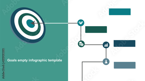 Arrow Hitting Target Goals Infographic for Business Presentation, Success, and Growth Steps
