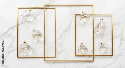 Ultra Luxury Marble and Gold Christmas Vector Composition