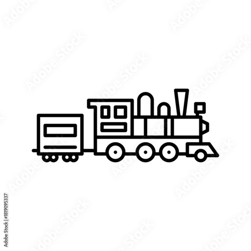train outline icon. locomotive black line illustration.