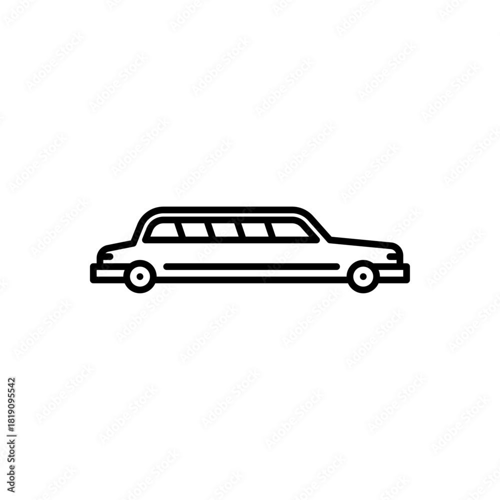 Obraz premium limousine outline icon. Luxury car black line illustration.