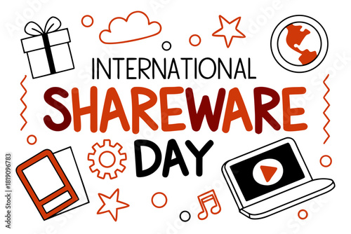 INTERNATIONAL SHAREWARE DAY vector illustration 