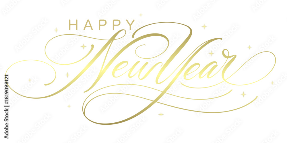 Obraz premium Happy new year text lettering vector eps 