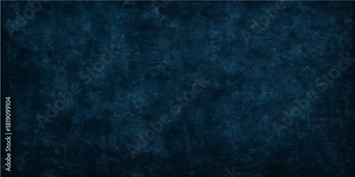Dark blue grunge texture background with aged vintage wall paper design