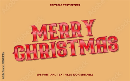 Merry Christmas text style vintage editable text effect	