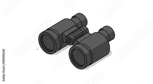 Isometric binoculars icon on white background